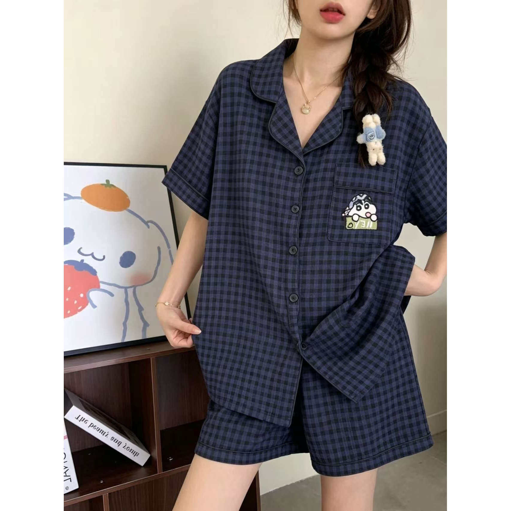 蜡笔小新睡衣可外穿家居服套装