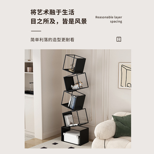 收纳书柜 书架置物架落地现代创意家用客厅简易展示架轻奢铁艺立式