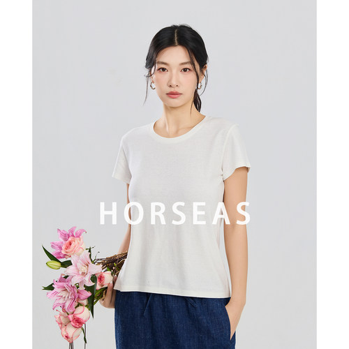 海边的马/HORSEAS汉麻圆领T恤