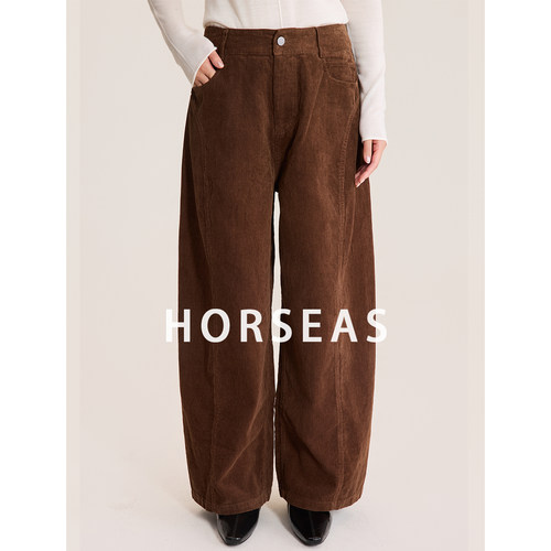 海边的马/HORSEAS灯芯绒弯刀裤