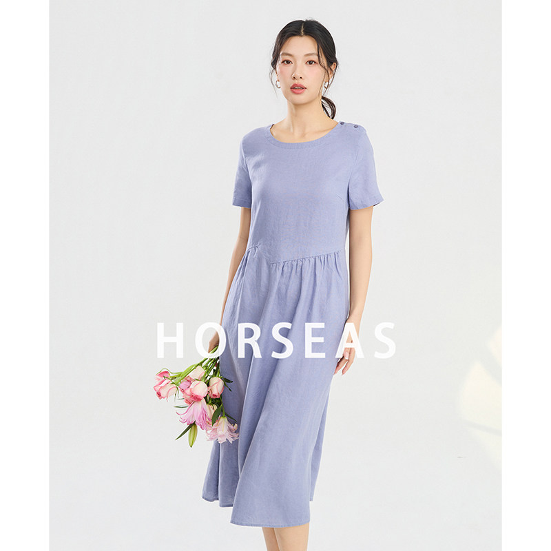 海边的马/HORSEAS汉麻连衣裙