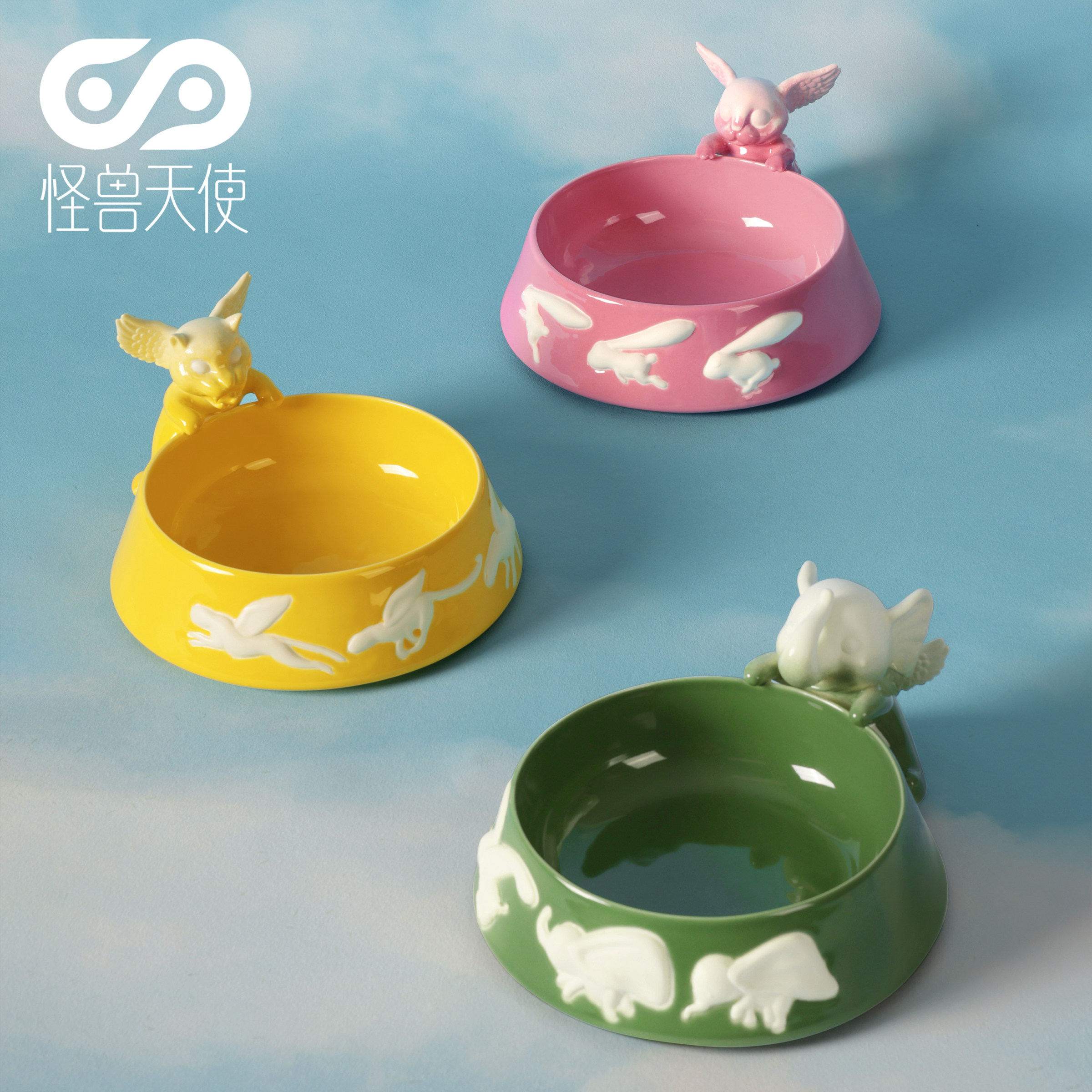 怪兽天使 妙趣生灵餐厨系列 陶瓷宠物碗古典神兽陪伴式进食猫狗碗,餐饮具,碗,淘宝优惠券,粉丝福利购,淘宝优惠卷