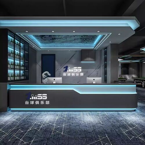 电竞网咖前台接待台棋牌室健身房吧台工业风台球厅吧台.收银台定