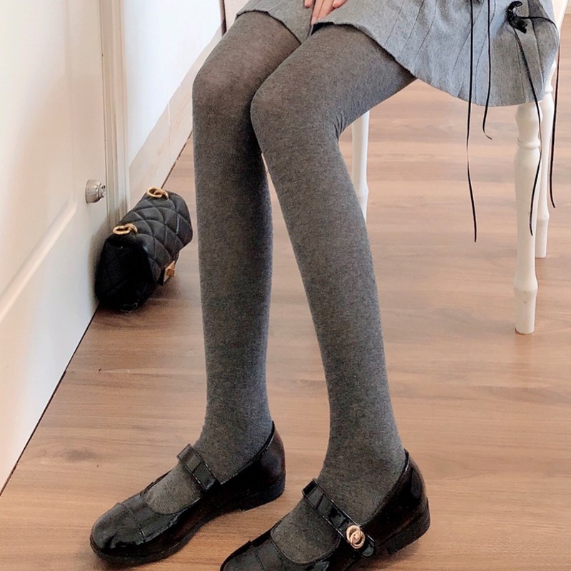 深灰色连裤袜女秋冬款棉质烟灰色打底F袜裤浅灰丝袜日系jk白色丝