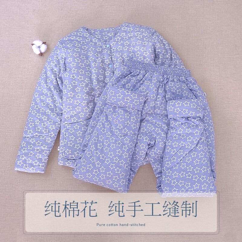 纯棉花手工内穿薄款棉衣棉裤套装女生女士小棉袄妈妈办.公居家贴