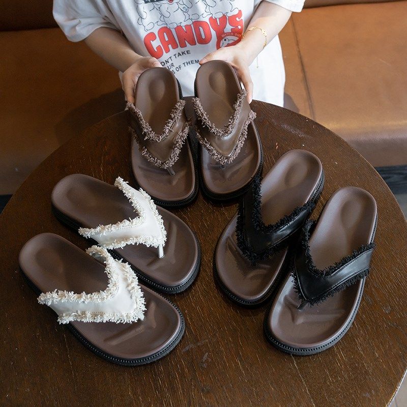 网红时尚人字拖女夏季外穿2024新款踩J屎感凉拖鞋平底休闲沙滩凉,女鞋,人字拖,淘宝优惠券,粉丝福利购,淘宝优惠卷