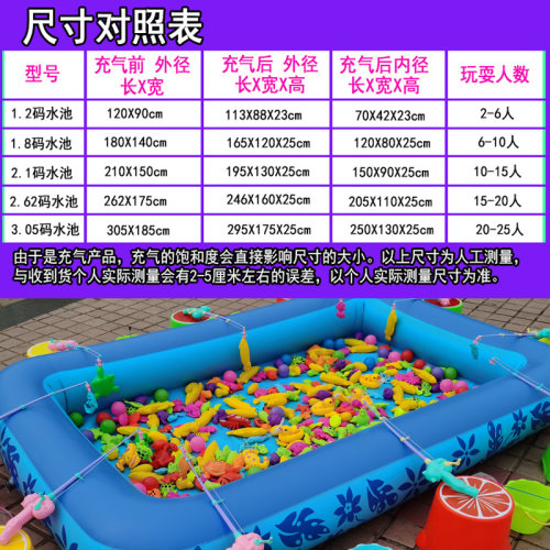 钓鱼池套装广场摆摊加厚充气水池幼儿园磁性鱼钓S竿儿童益智玩具