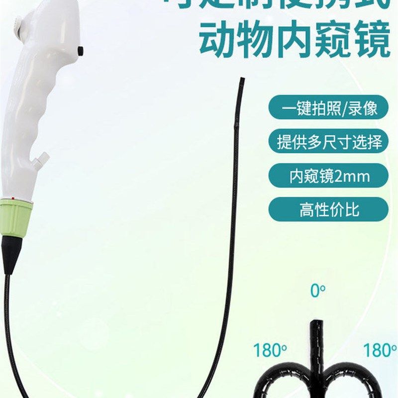 超细宠物兽用内窥镜2mm取异物活C检高清可接电脑软镜支气管镜肠镜