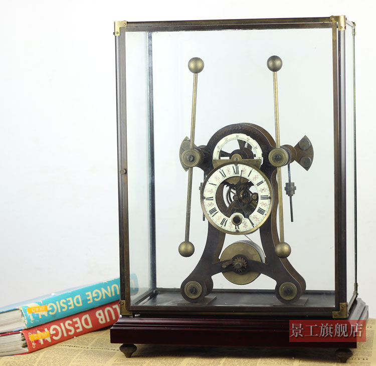 欧式纯铜座钟 机械 蚱蜢航海钟 铜M色款 大中号 平座