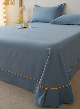 A类全棉加厚磨毛床单单件单双人被单枕套三件套R2024新款炕单