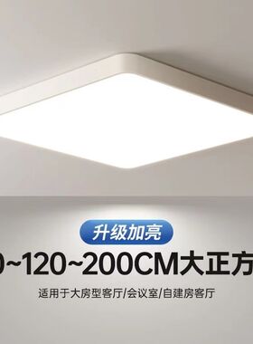 超大客厅灯大尺寸方形吸顶灯1米1.2米特大M号正方形卧室酒店大灯