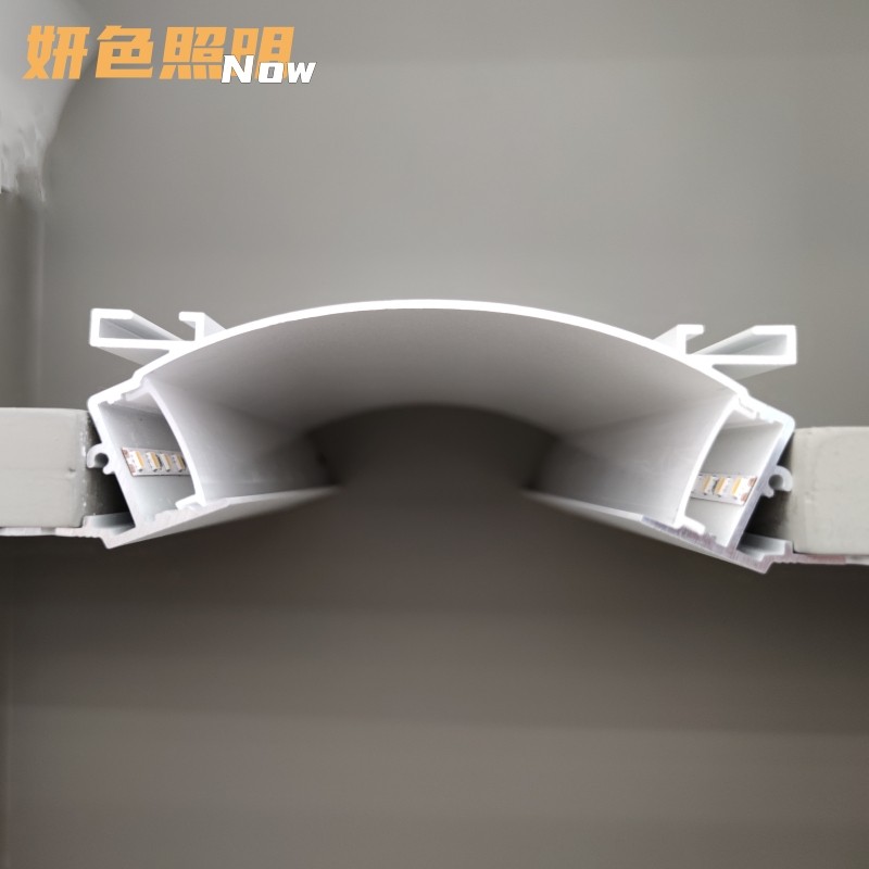 新天花吊顶回光槽氛围p洗墙灯双面无边框条形悬浮线形X灯嵌入式铝