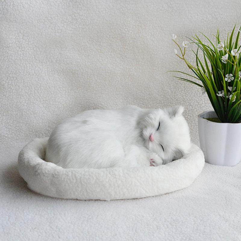 仿真猫咪玩偶布偶会呼吸的小猫公仔动物摆件O假猫娃娃毛绒玩具礼