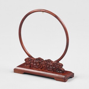 红瑰宝祥云托月吊k玉架实木质挂玉架首饰架饰品展示架玉器装饰架