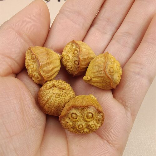 精品手工c手雕实心竹小莲蓬挂件竹雕玉竹挂坠手机配饰多子多福