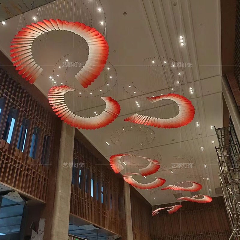 酒店大堂吊d灯店铺宴会厅大厅吊顶装饰吊坠非标工程灯具定制售楼