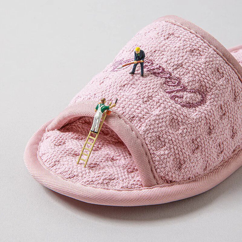 女生拖鞋布底家居室内木地板地砖静音家J用软底可机洗无声轻便拖