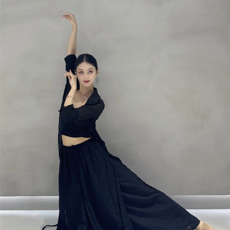 【新品】国风黑色气质现代舞K古典舞纱衣舞蹈服