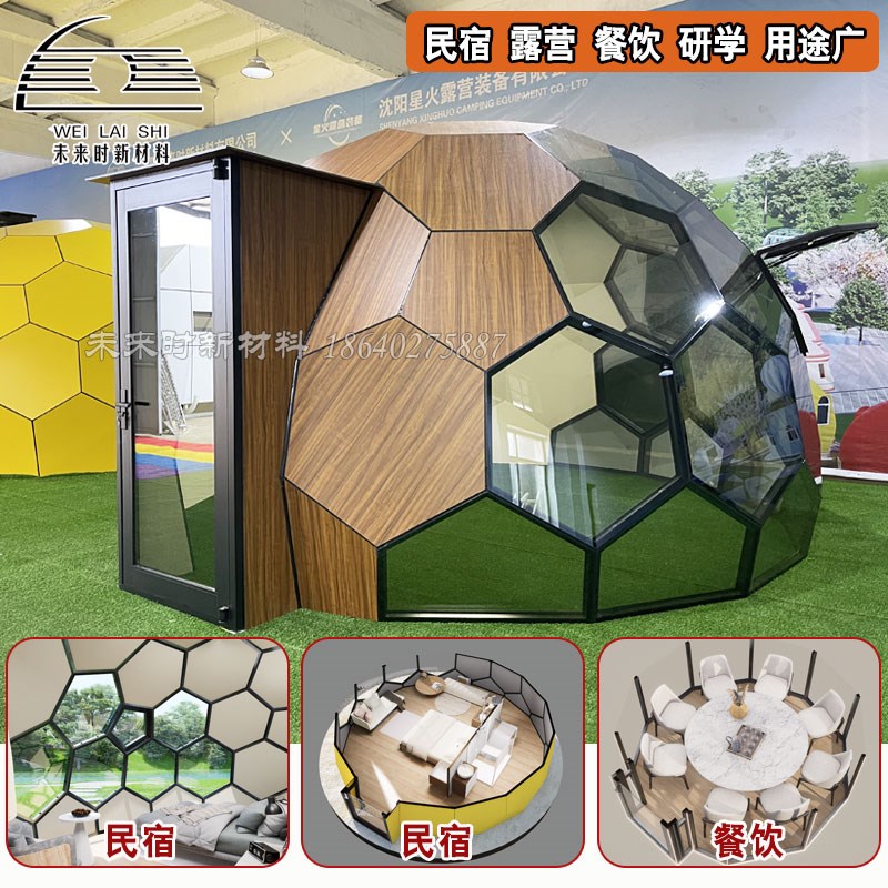室外玻璃星空房网红景区穹顶民宿篷房大型球形保温露营Y透明泡泡
