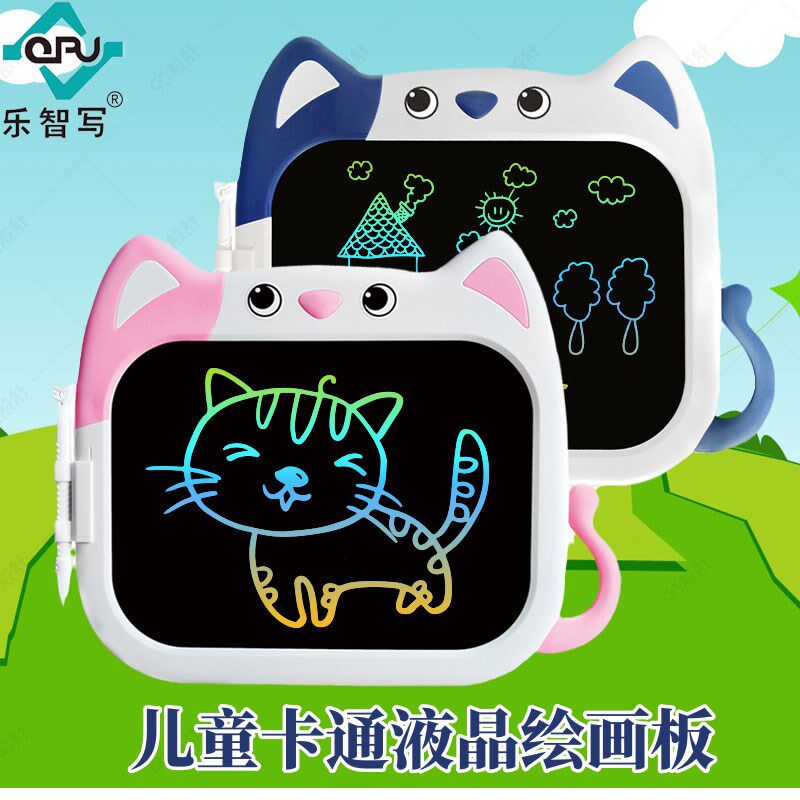 可爱卡通猫画板儿童写p字板画画板玩具绘画板家用小黑板液晶手写