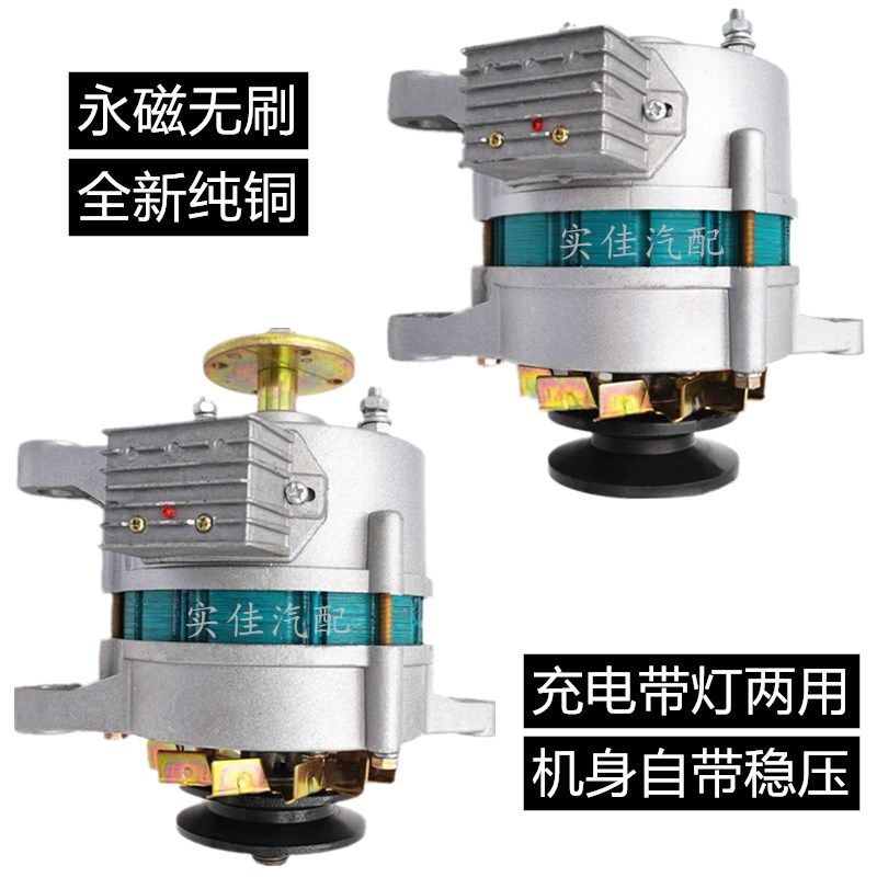农用车三轮车四轮拖拉机12V14V永E磁交直流充电带灯两用发电机包