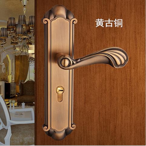 欧式白色房门锁静音卧室室内木门锁黑红古奢华锁具新中式祥云门锁