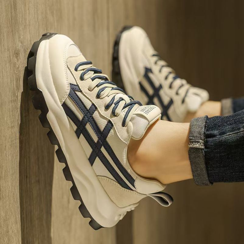 男鞋2025秋季透气复古高级感运动休闲青少年增高厚底时尚老爹潮鞋