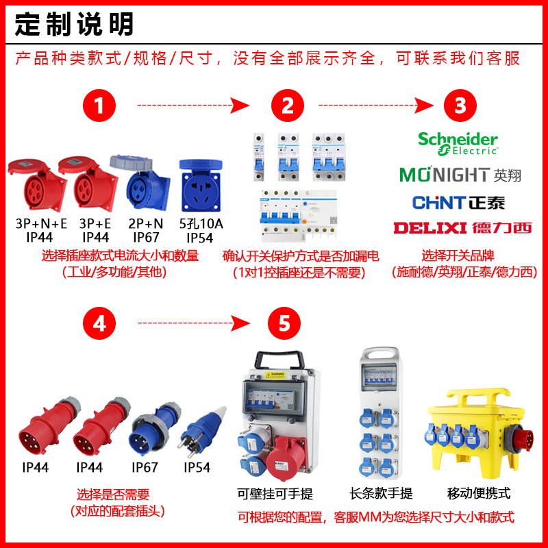 户外防水工地临时配电箱塑料手提式工业插座箱二三级移动小电源箱