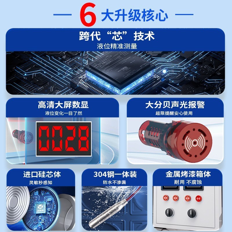 液位水位显示器电子投入式消防水箱液位计变送器水池液位显仪示器