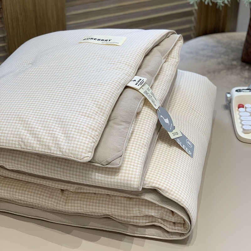 少女心粉色格子春秋被子全棉学生宿舍单人四季通用可机洗空调被芯