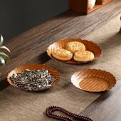 竹制品手工竹编茶点盘干果盘藤编水果篮日式 糕点盘创意托盘小碟子