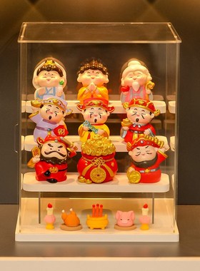 新款国潮五路财神爷财运亨通祝福小摆件家居客厅办公桌解压小摆设