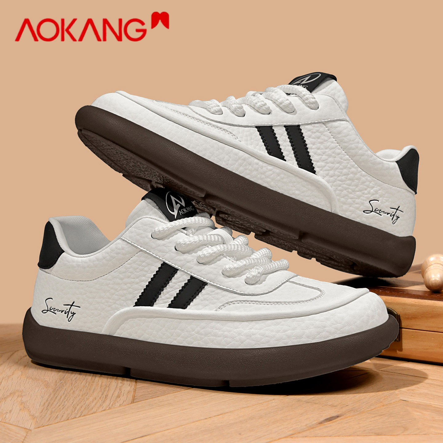 奥康休闲板鞋男款2026新款春季德训鞋软底运动百搭小白鞋,流行男鞋,休闲板鞋,淘宝优惠券,粉丝福利购,淘宝优惠卷