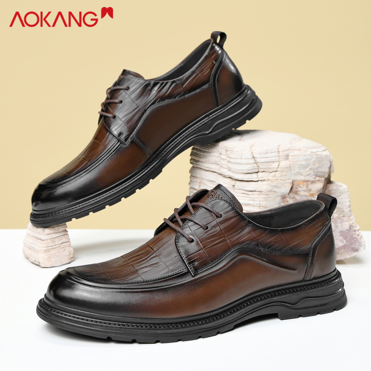 奥康新款男士正装皮鞋增高百搭