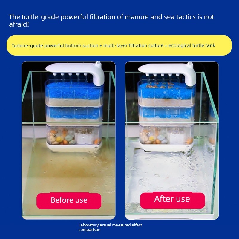 龟缸过滤器低水位龟缸专用吸式三合一净水滴流箱循环泵龟静音
