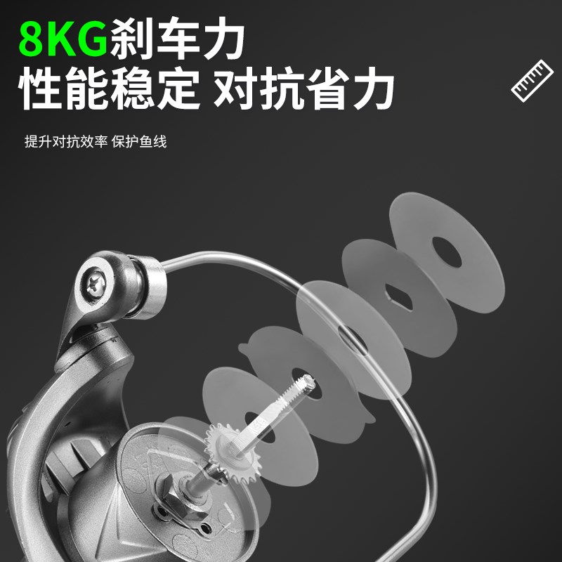 双摇臂渔轮全金属脚座纺车轮矶钓滑漂路亚轮海杆抛竿远投轮鱼线轮