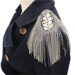 改良西装 欧美韩式 胸针配饰超闪水钻流苏肩章百搭演出舞台礼服肩花