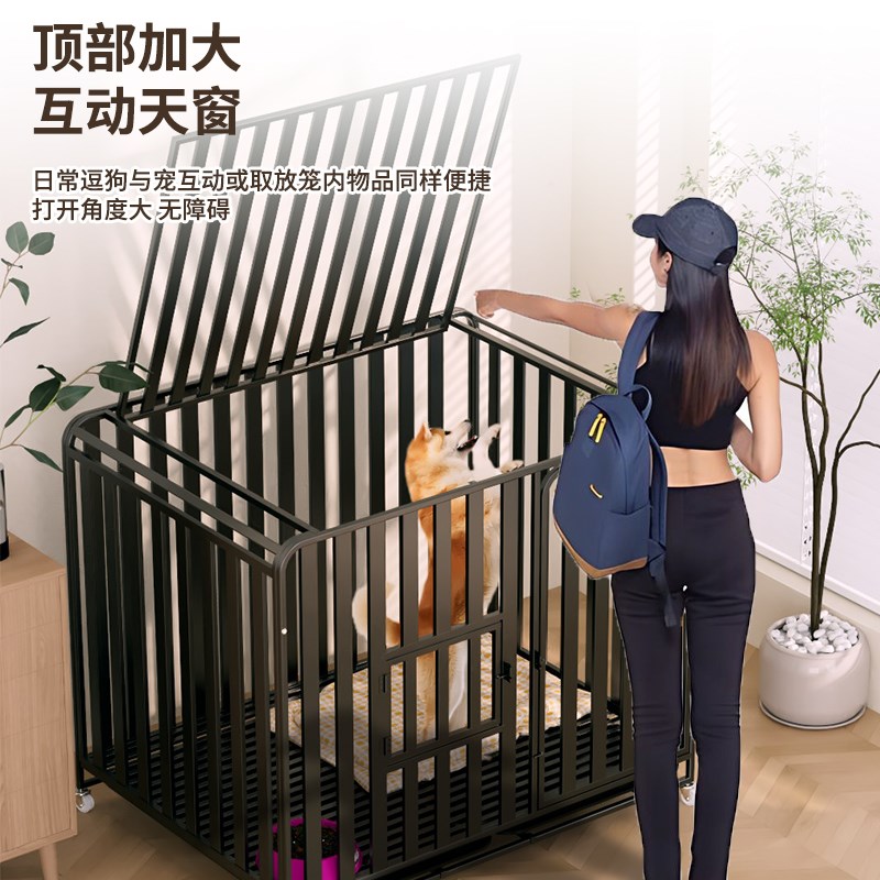 狗笼子中大型犬家用室内外带厕所加粗加固方管宠物笼金毛边牧狗笼
