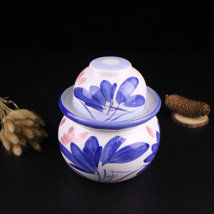 泡菜坛子景德镇陶瓷泡菜坛密封储物罐四川泡菜腌菜坛罐无铅双盖