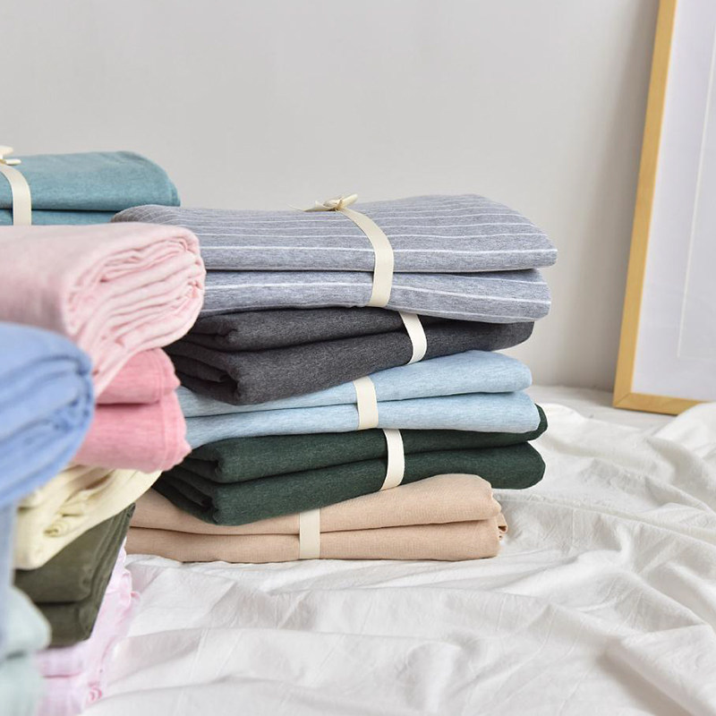 针织棉全棉天竺棉床笠单件棕垫1.5m1.8m席梦思套纯棉纯色单人床单