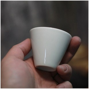 台商定制 工夫器 潮州库存主人杯 厚重 斗笠 老瓷 素雅天青杯