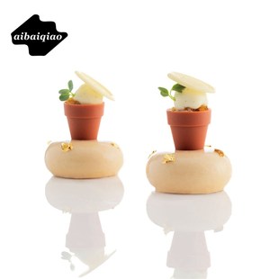 爱百巧 8连扁圆形慕斯矽胶模具15连圆形西点模甜品模茶歇蛋糕模具