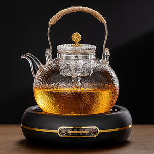 花茶养生壶 煮茶器蒸汽玻璃提梁煮茶蒸茶壶家用保温电陶炉煮茶套装