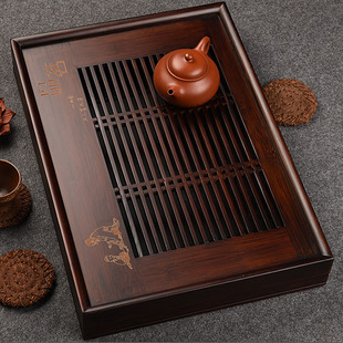 竹茶盘小号办公家用小型茶盘排水竹制茶托盘茶具简约干泡茶台茶海