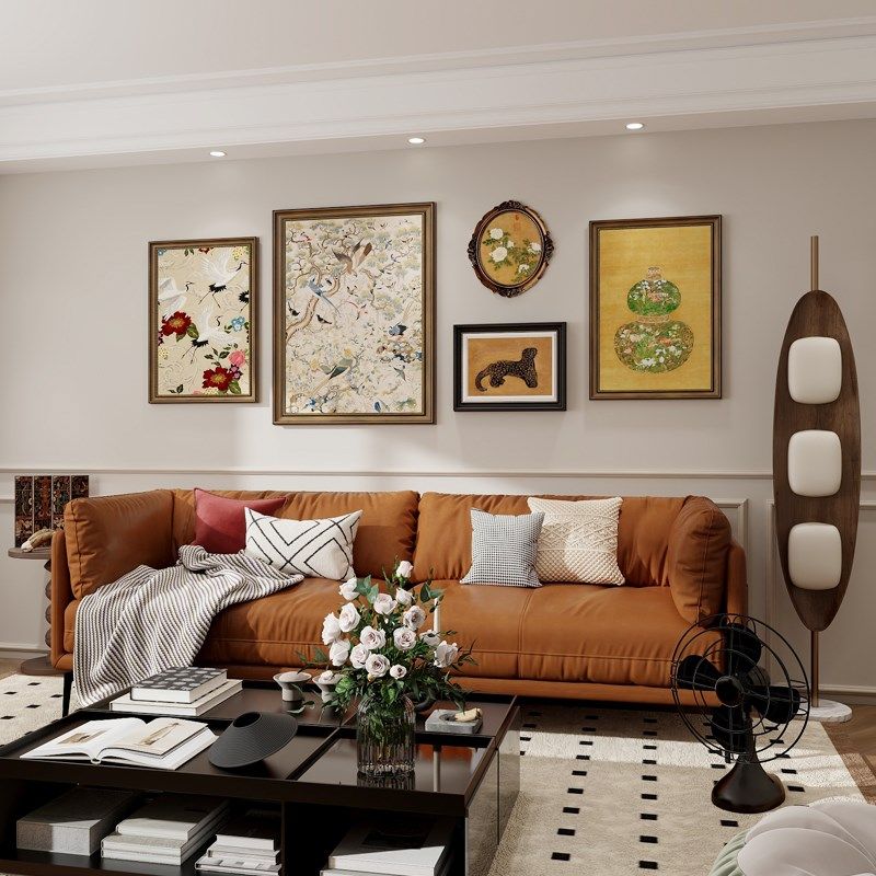 法式中古风客厅装饰画美式沙发背景墙挂画小众艺术组合画复古油画,家居饰品,现代装饰画,淘宝优惠券,粉丝福利购,淘宝优惠卷