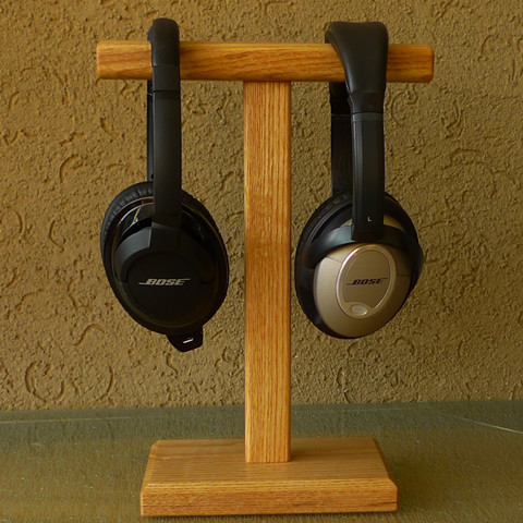水曲柳手工精制圆弧枕型头梁双头戴式耳机架实木耳机架(大)