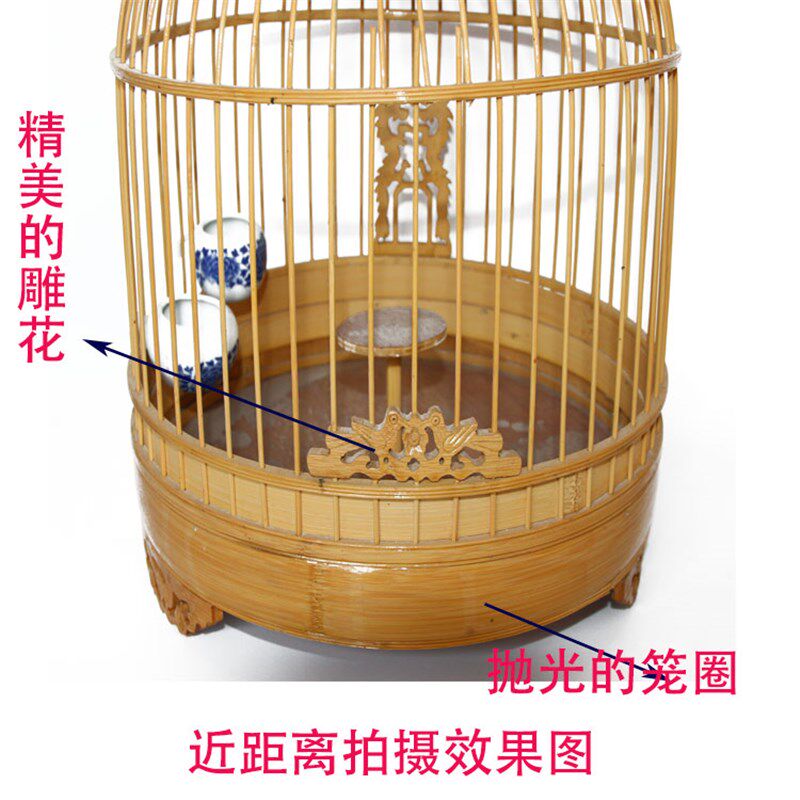 特价包邮精品百灵鸟笼竹制鸟笼竹子鸟笼竹鸟笼竹节鸟笼百灵鸟笼子