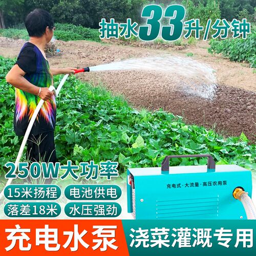 充电抽水泵浇菜神器浇水机电动抽水机农用灌溉户外便携深井自吸泵