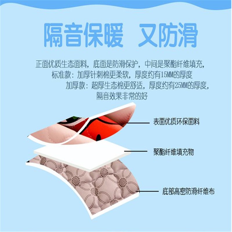 可折叠婴儿爬行垫棉质宝宝地垫家用水洗防滑加厚儿童爬爬垫游戏垫