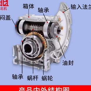 nmrv速机带电机涡轮蜗杆速蜗轮速器小型直角rv速机一体